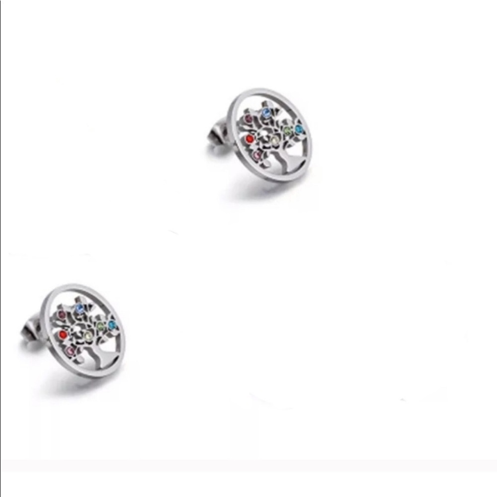 5 ⭐️ Rated The Tree of Life Earrings with CZ Stone